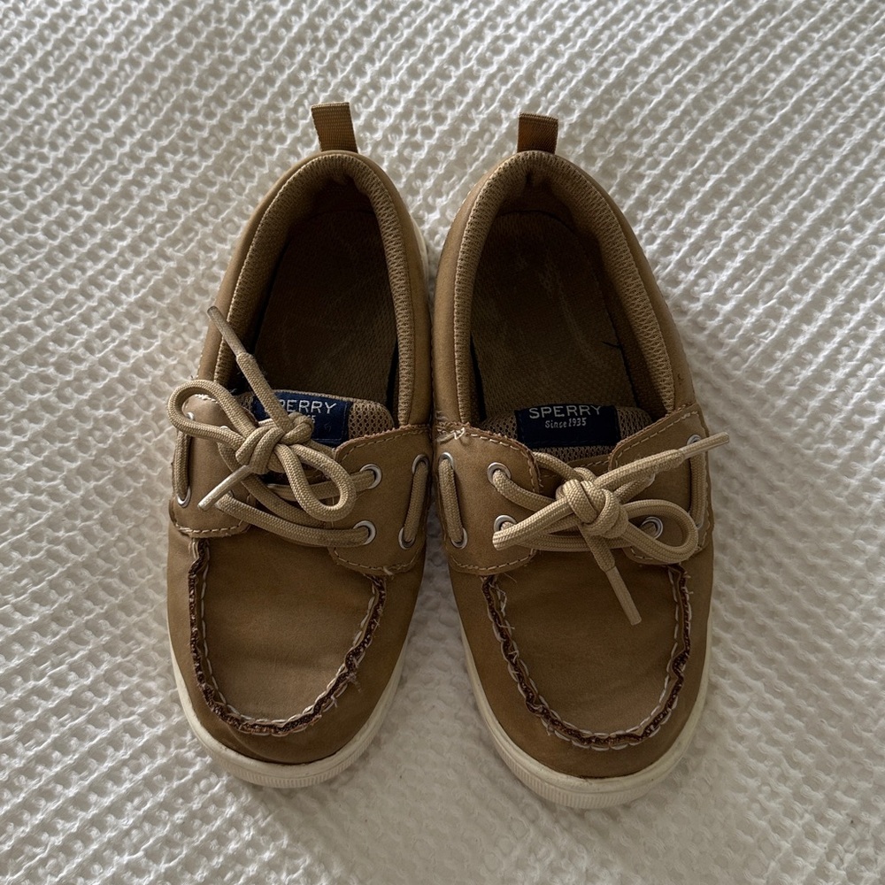 Sperry Topsider Tan Boat Shoes boys 13